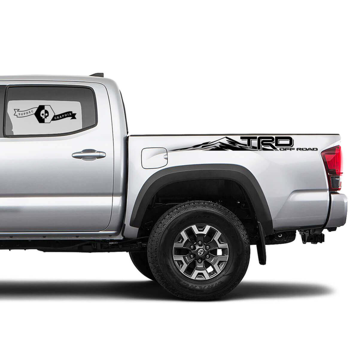 Adesivo Posteriormente Laterale in Vinile Stile Montagna TRD Off Road per Toyota Tacoma