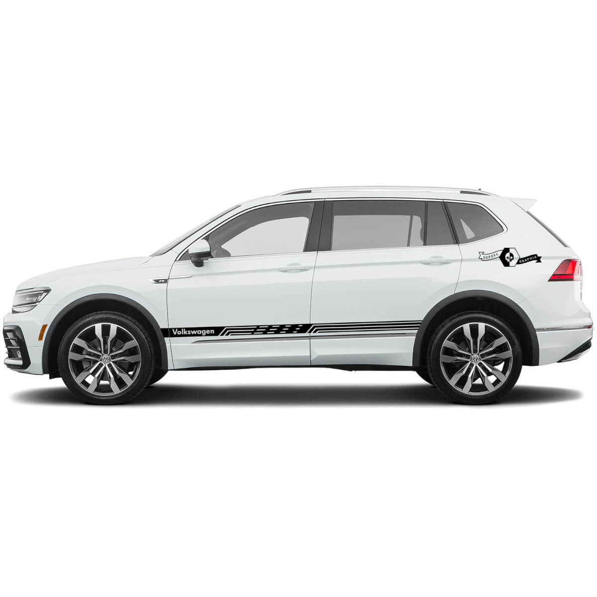 Volkswagen Tiguan 2x Porte laterali Laterali Decalcomania grafica adesivi in ​​vinile Slitte