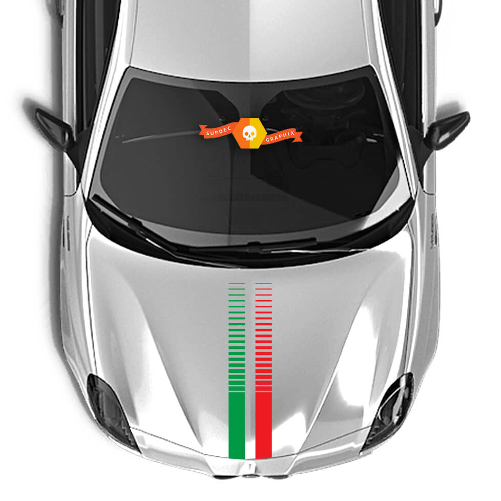 Adesivo Cappuccio Alfa Romeo Bandiera ITALIA 2021 Сarved Lines