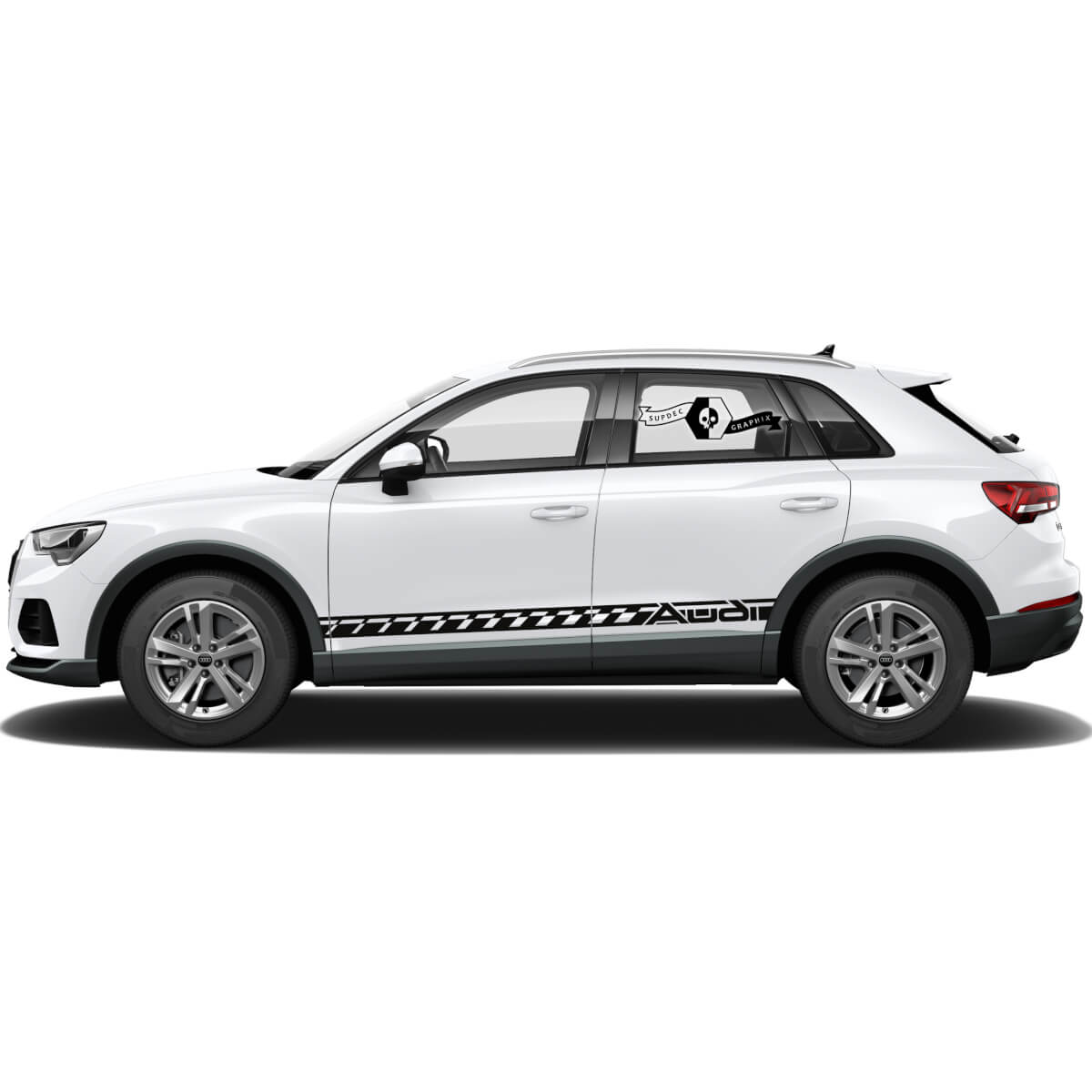 Coppia adesivi Audi Q3 lato porta per pannello bilanciere Rally 2021 adesivo decalcomania in vinile

