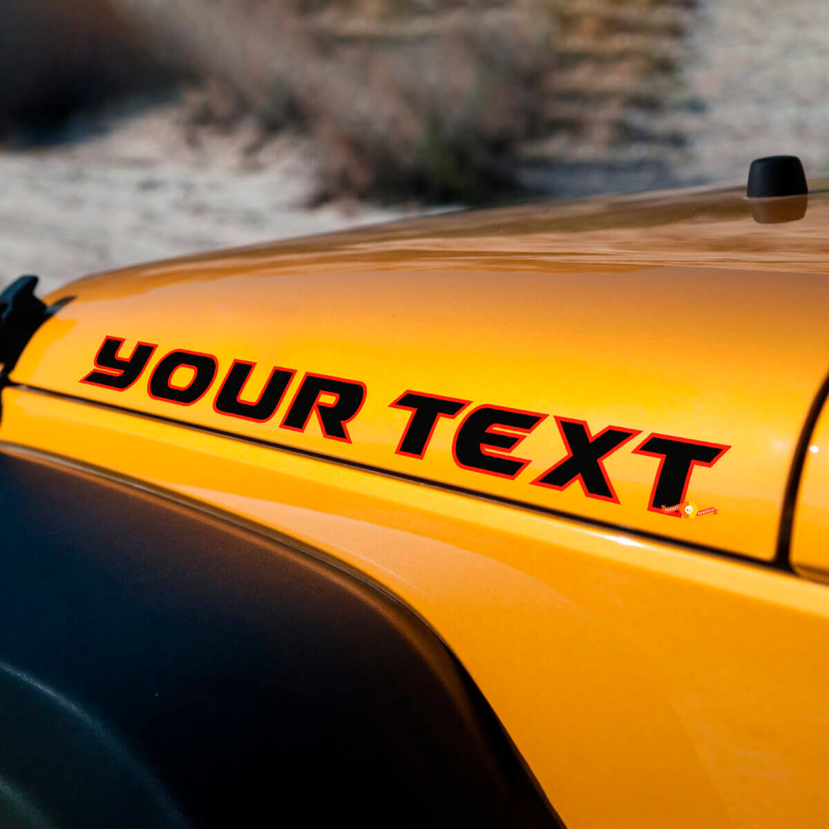Set di decalcomanie in vinile con lettere personalizzate per cofano Jeep Wrangler Rubicon
