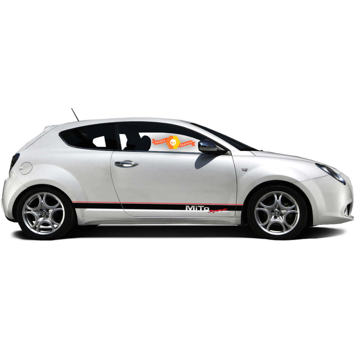 Coppia di adesivi in vinile, adesivi grafici laterali Alfa Romeo Rocker Panel MITO Sport 2022
