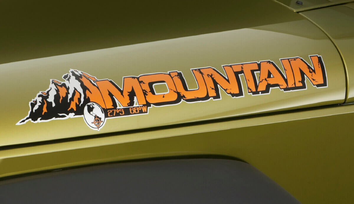 2 Jeep Mountain Rubicon JK Hood Colours Decal#2
