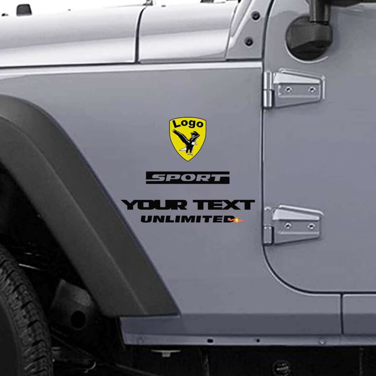 Kit di Adesivi Sportivi Laterali in Vinile con Aquila Calva Personalizzata per Jeep Wrangler
