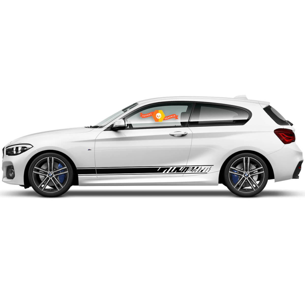 Paio di decalcomanie in vinile Autoadesivi grafici Pannello rocker laterale BMW serie 1 serie 2015