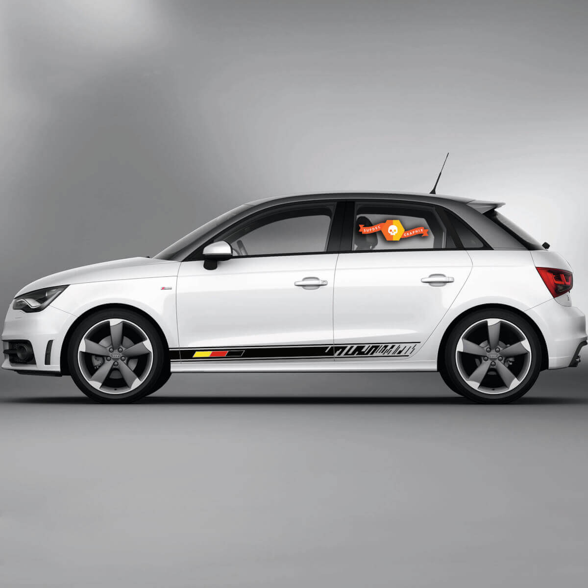 Coppia di adesivi in vinile Grafica Stickers Audi A1 Rocker panel color palette 2022

