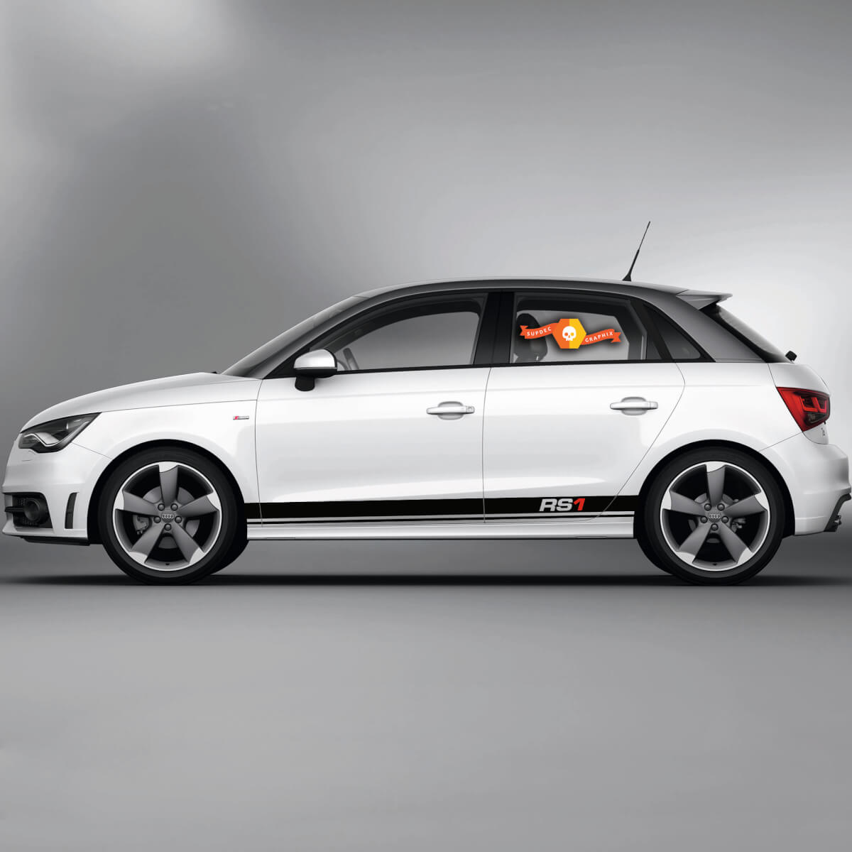 2x decalcomanie in vinile adesivi grafici Audi A1 Rocker panel RS1 nuovo 2022
