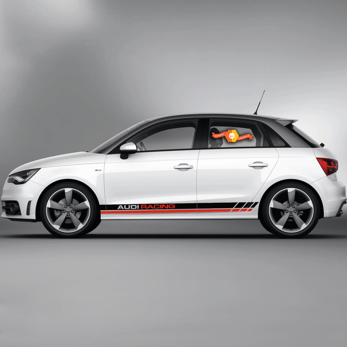 2x Decalcomanie in vinile Adesivi grafici Audi A1 Rocker panel car racing stripes 2022
