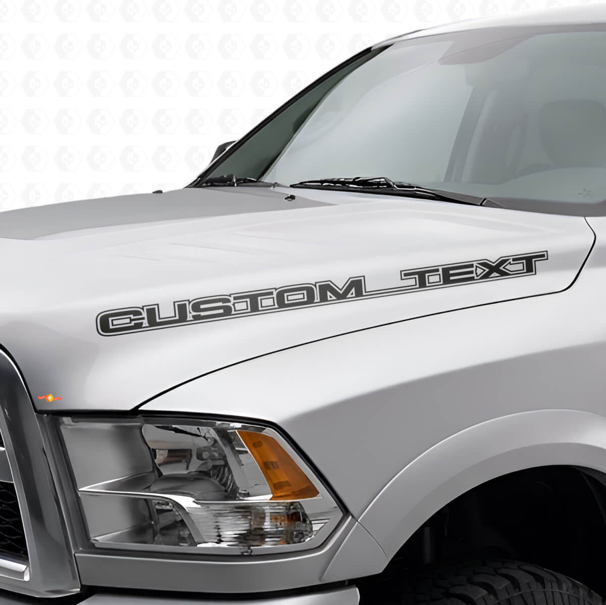 Adesivo in Vinile Personalizzato con Contorno Lettere per Cofano Dodge Ram Power Wagon