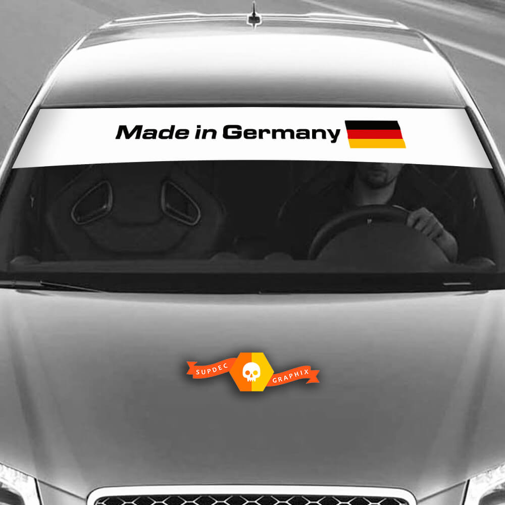 Decalcomanie in vinile Adesivi grafici parabrezza Audi sunstrip Germania bandiera 2022
