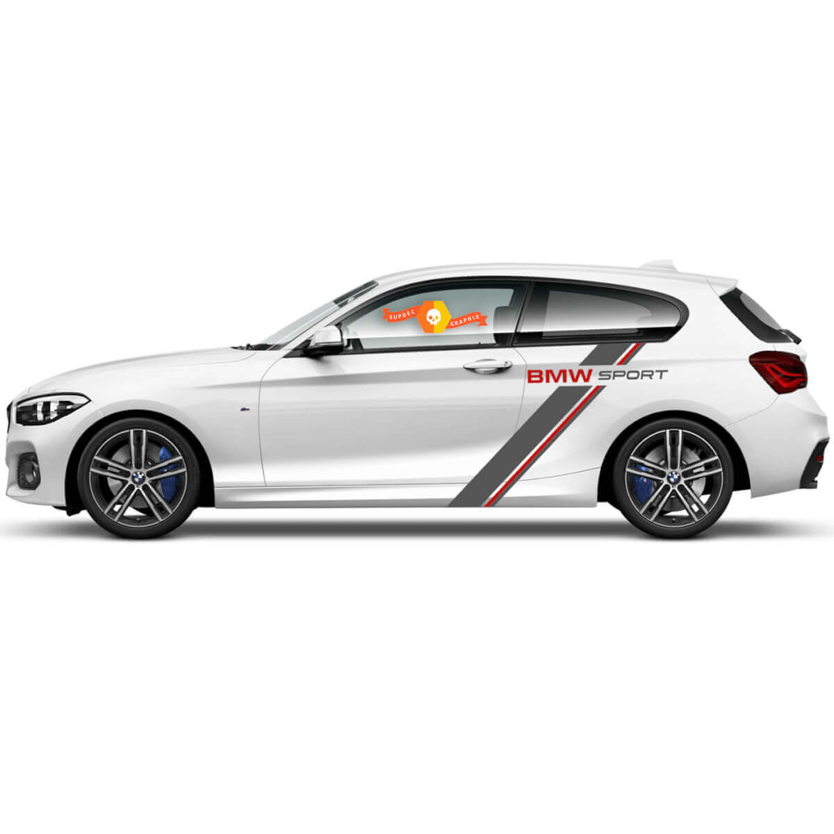 2 x Adesivi in vinile Grafica Stickers laterali bmw 1 series 2015 parte posteriore elegante

