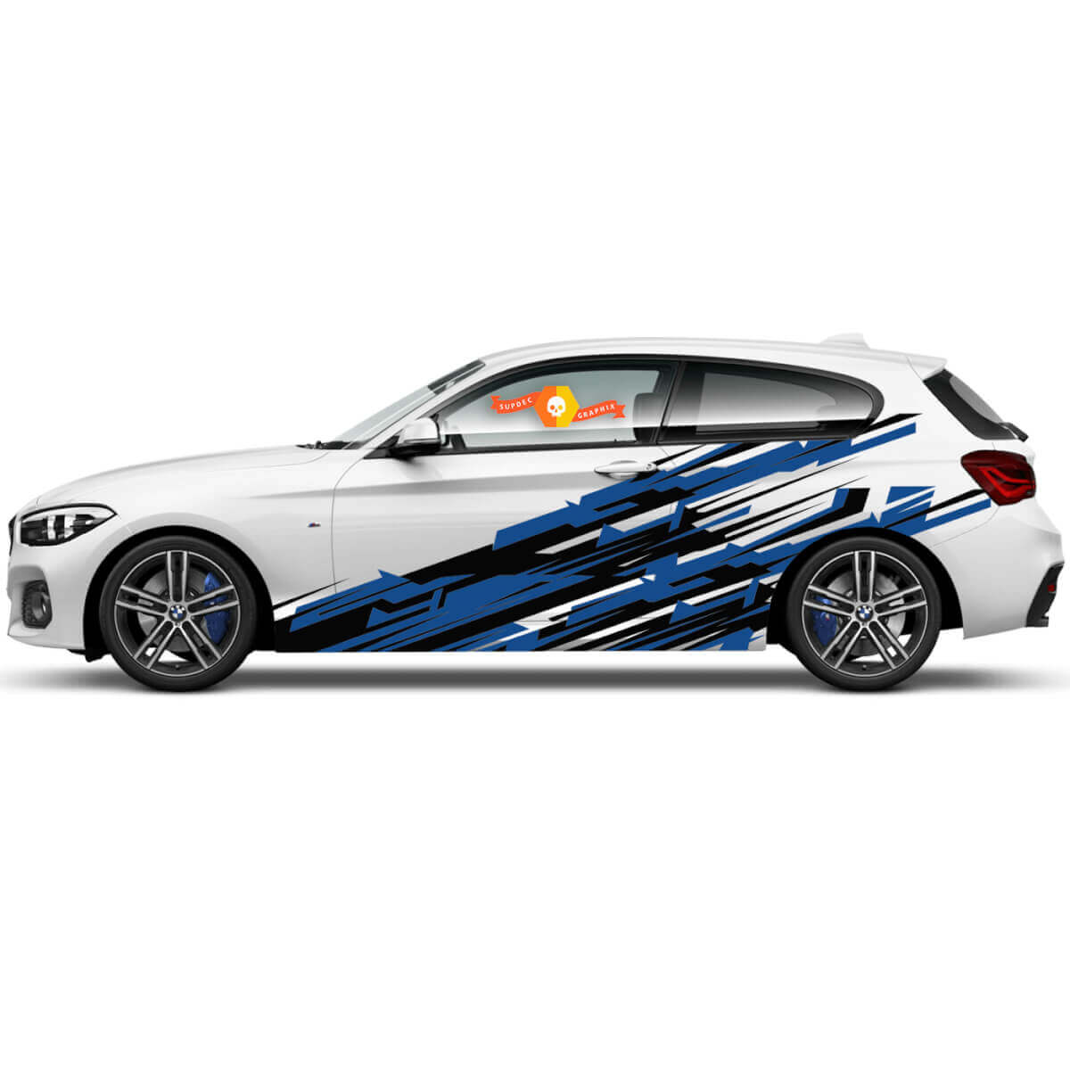 2 x Adesivi in vinile Grafica Stickers laterali bmw 1 series 2015 grande elegante
