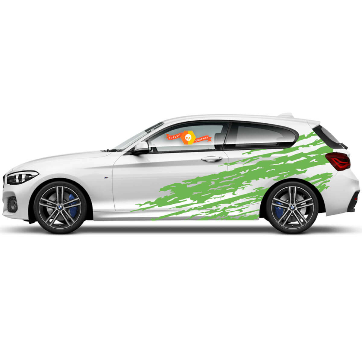 2 x Adesivi in vinile Grafica Stickers laterali bmw 1 series 2015 eco nuovo
