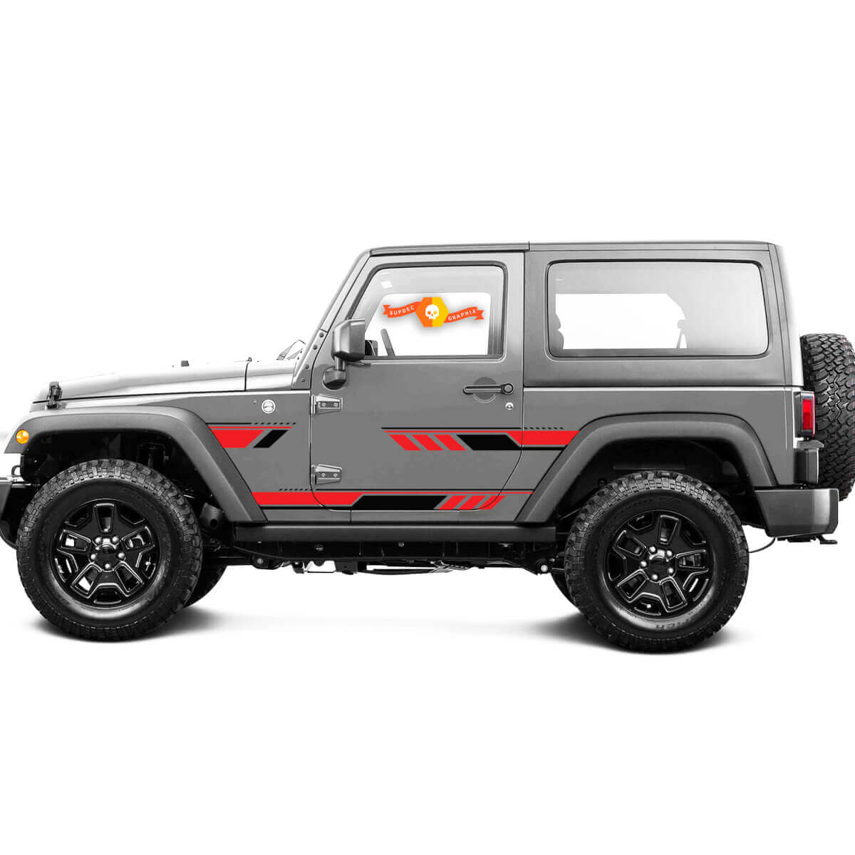 Adesivo adesivo JEEP Decal a strisce laterali per porte Wrangler

