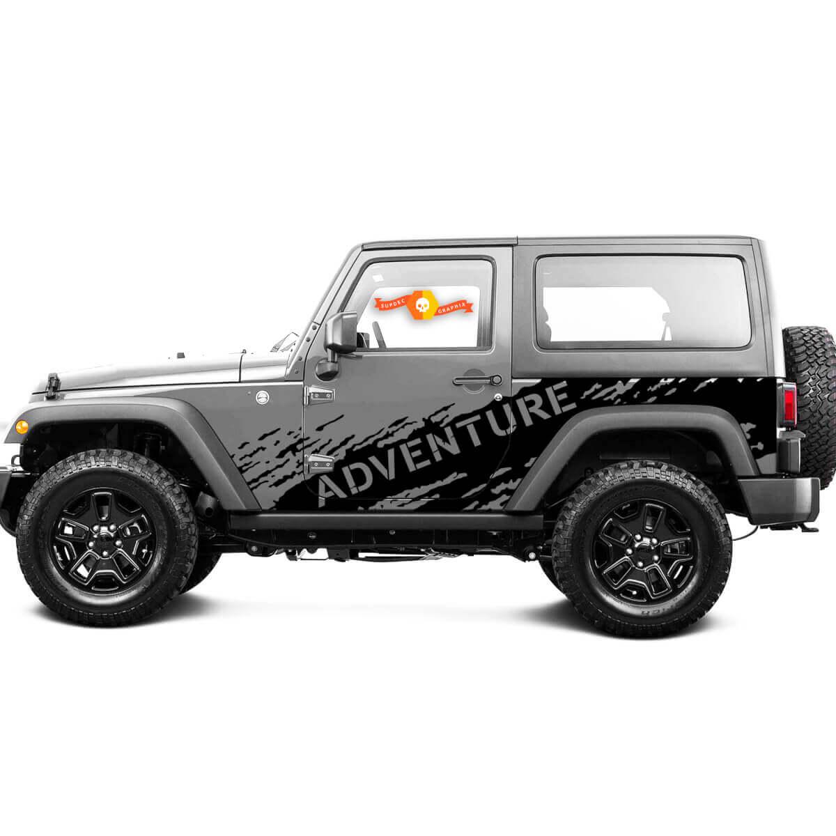 2 Nuovo adesivo JEEP Decal Sticker fango splash AVVENTURA grafica porta laterale Wrangler Door

