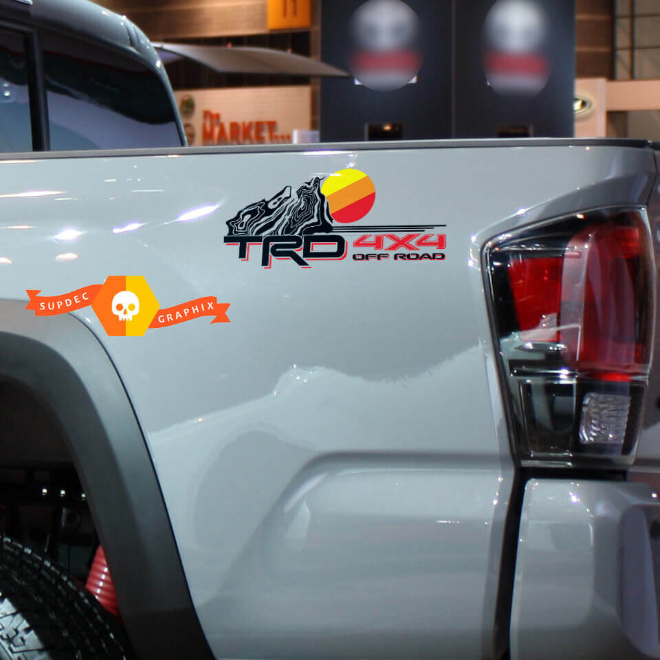Adesivi in Vinile Laterali Vintage con Logo Topografico TRD per Toyota Tacoma
