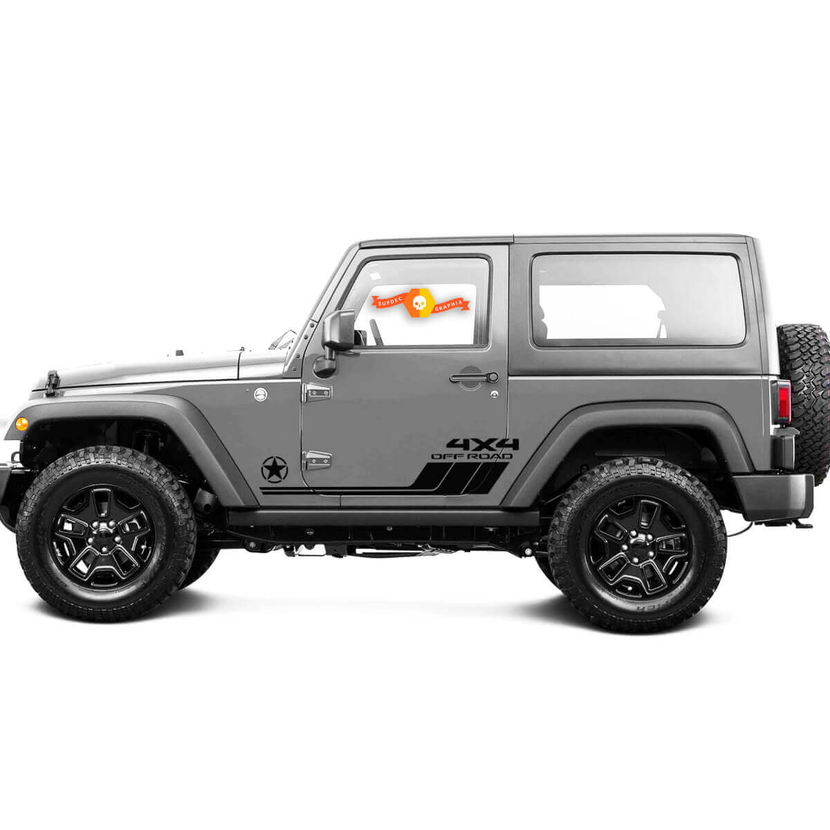 2 Nuovo adesivo JEEP Decal Due Colori Rocker Panel 4x4 fuoristrada grafica porta laterale Wrangler Door
