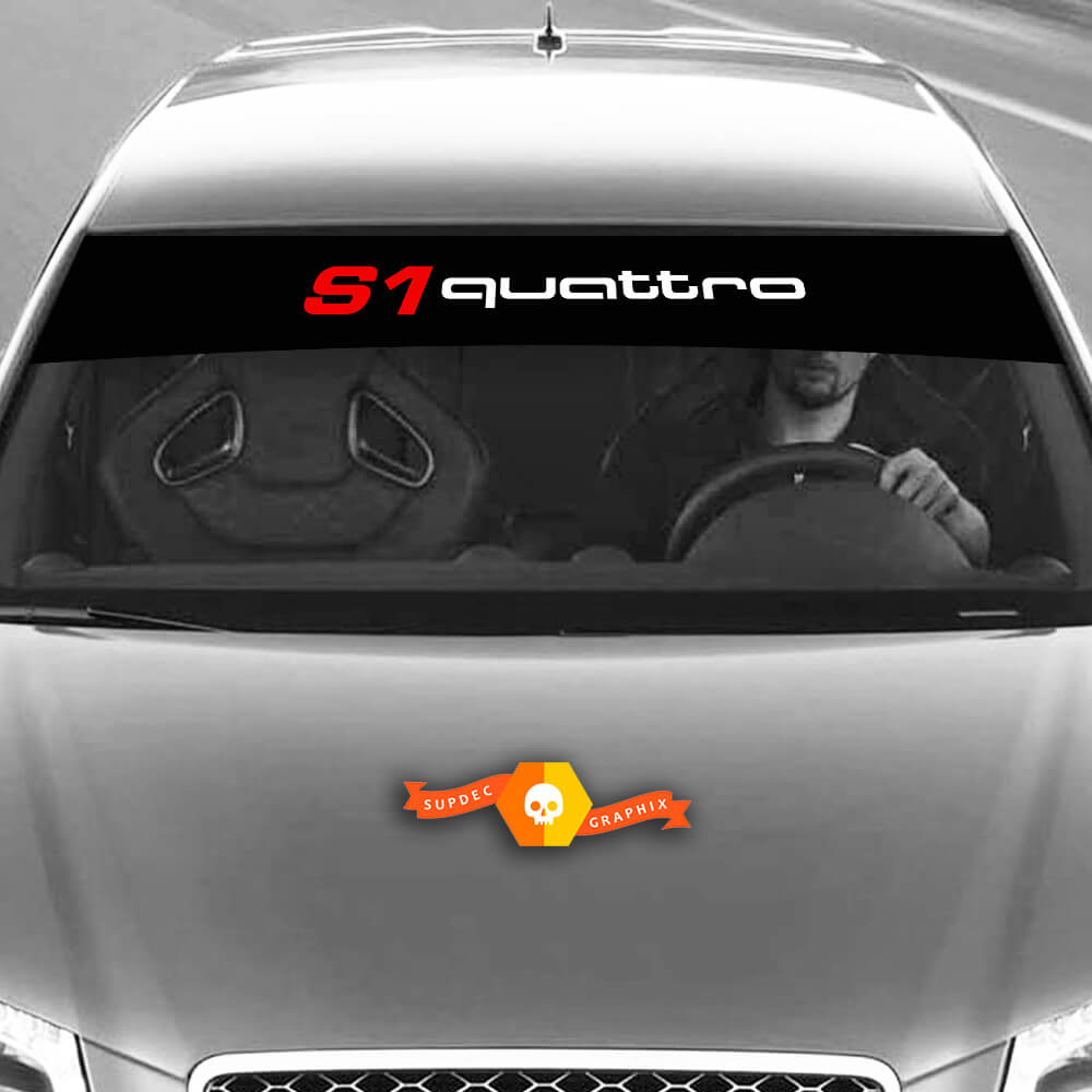 Decalcomanie in vinile Adesivi grafici parabrezza S1 Quattro Audi Sunstrip Racing 2022
