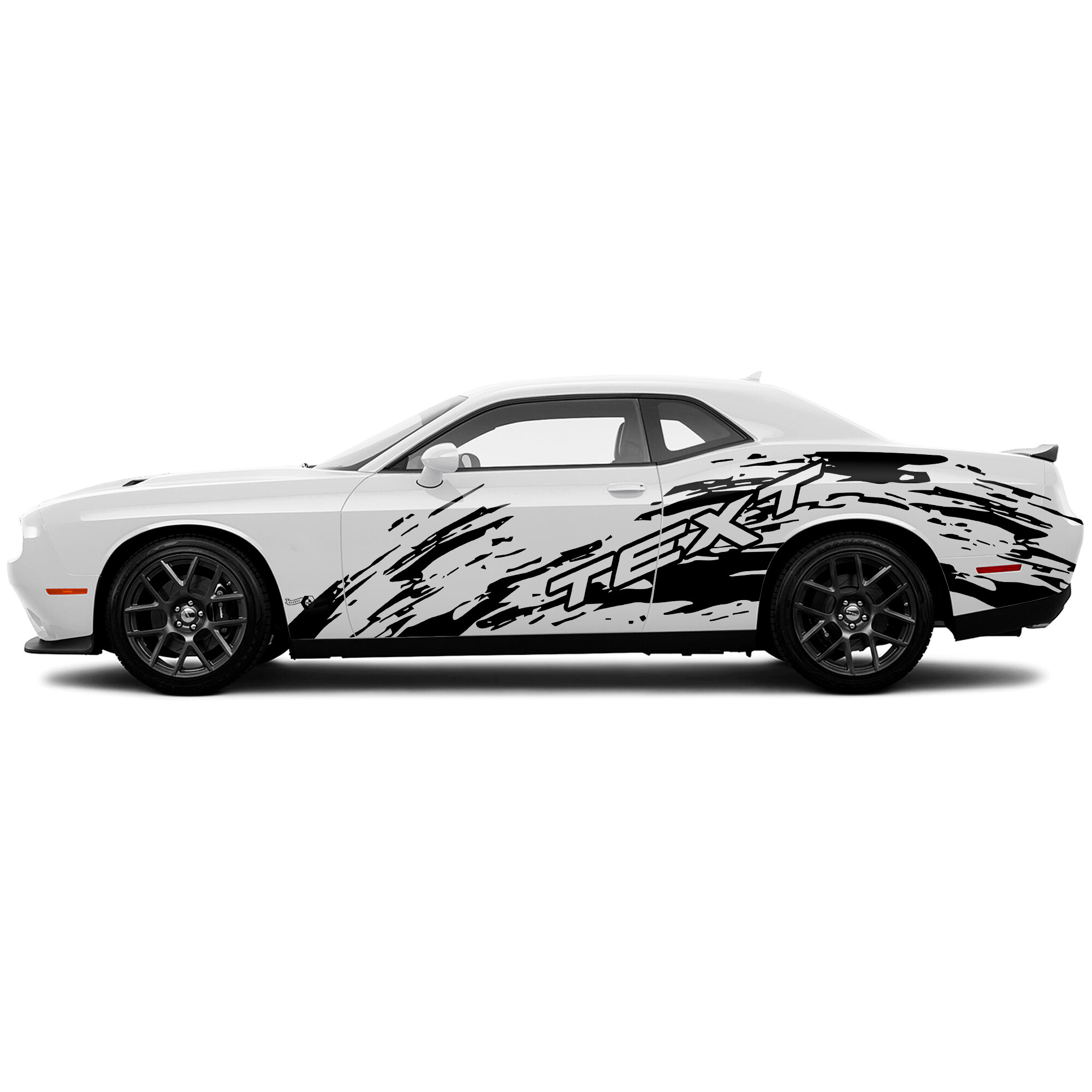 Adesivo Laterale in Vinile Stile Schizzi di Fango Personalizzato per Dodge Challenger