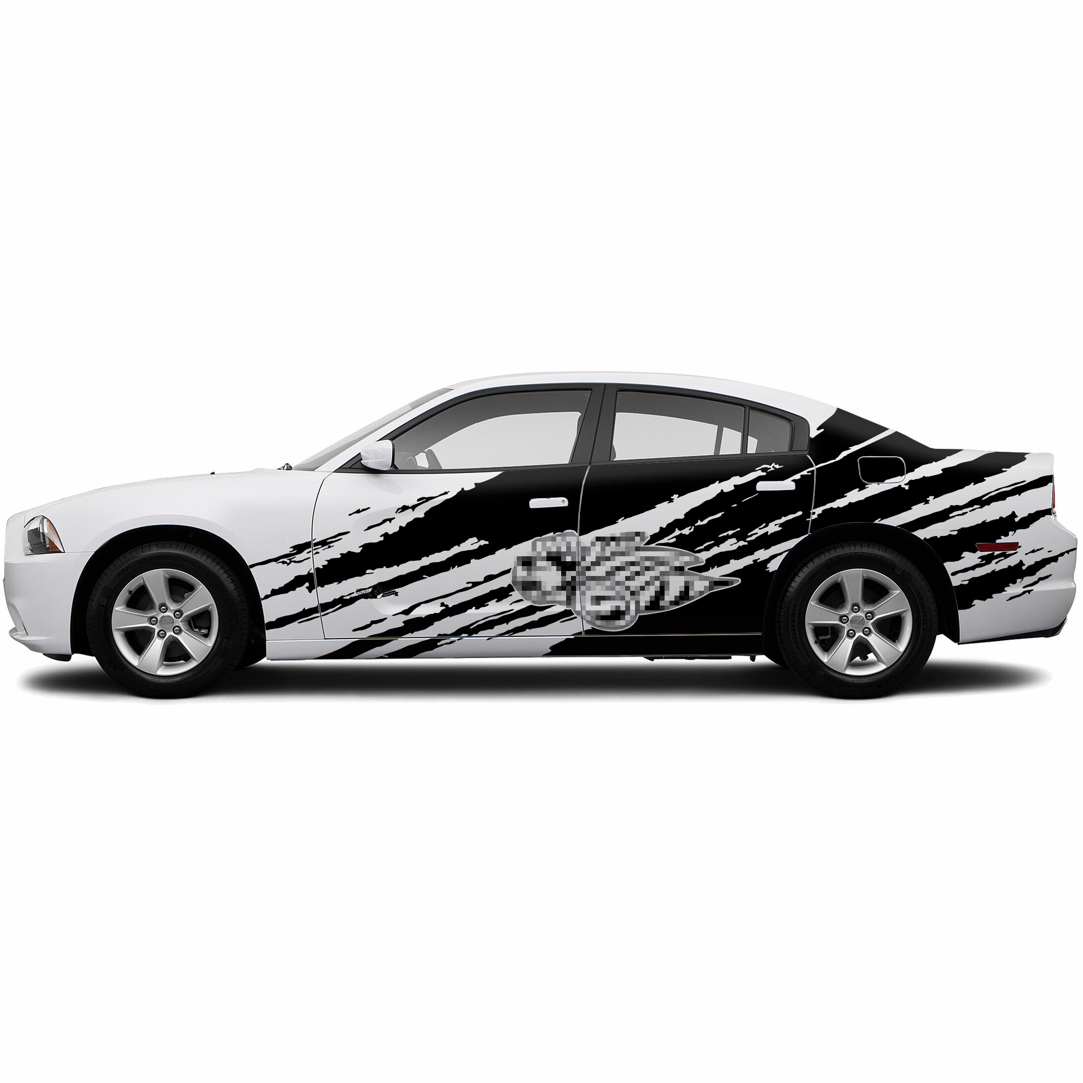 Adesivo Vinile Laterale Stile Distrutto Super Bee per Dodge Charger