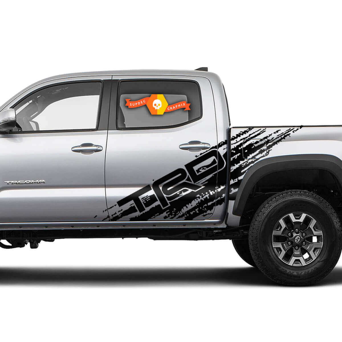 2 Kit adesivi in vinile TRD Splatter per porte laterali del letto per Toyota Tacoma
