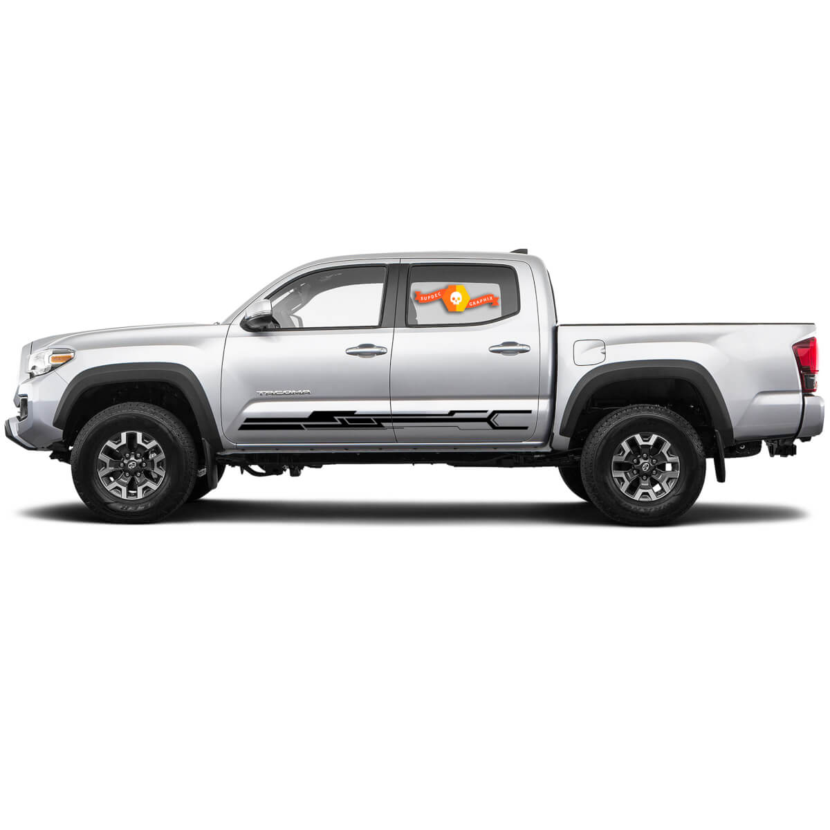 Adesivo Vinile Laterale Strisce Stile Techno per Toyota Tacoma 2015-2021