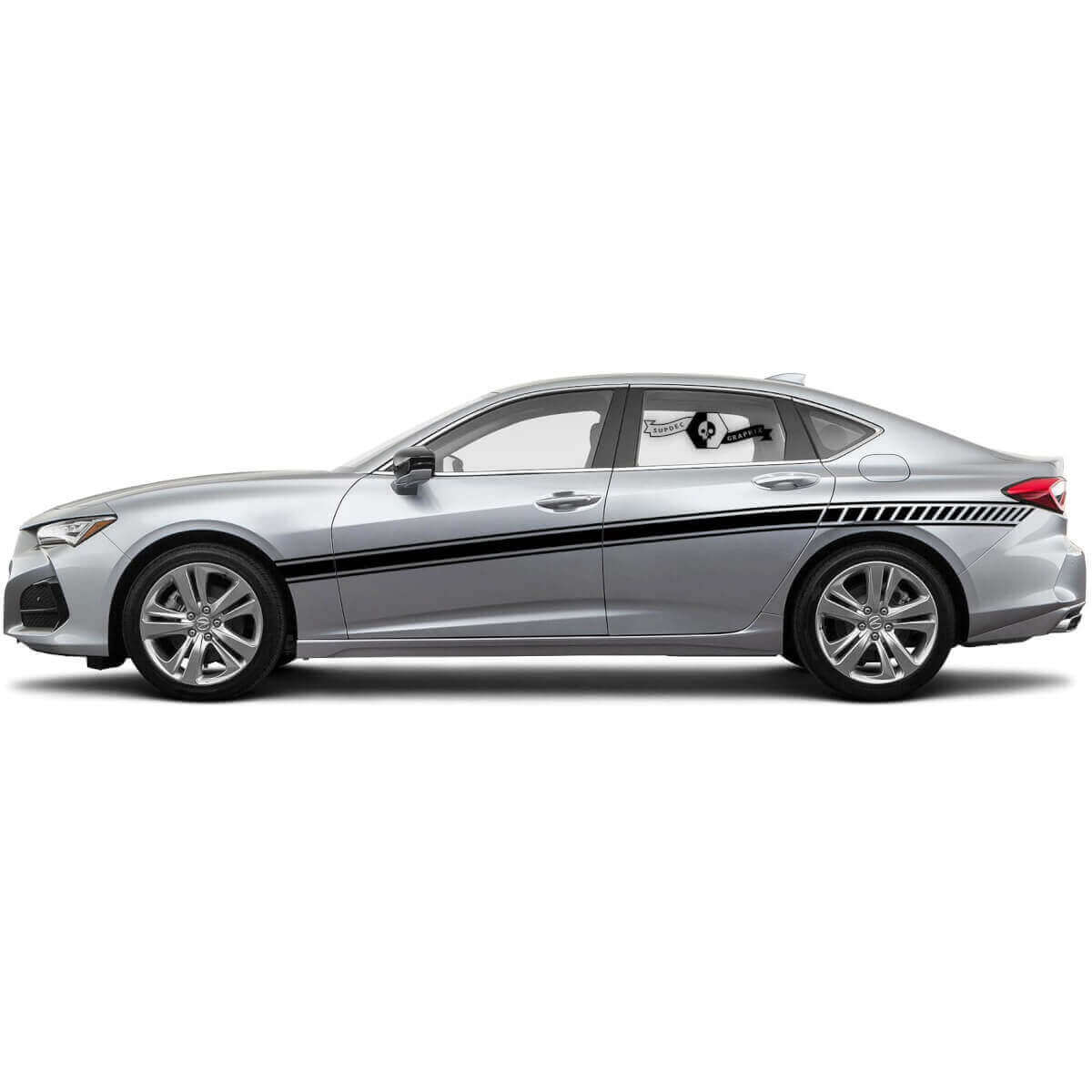 Adesivo Vinilico Strisce da Corsa Laterali per Acura TLX 2021