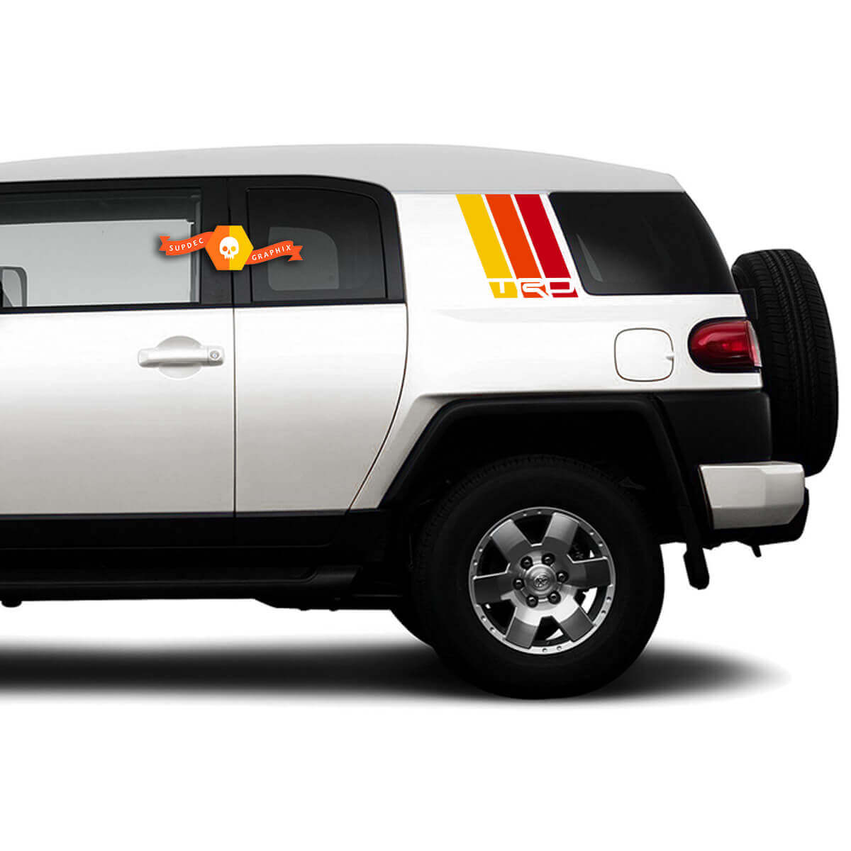 Kit Adesivi in Vinile Retro Style TRD per Strisce Laterali Posteriori per Toyota FJ Cruiser