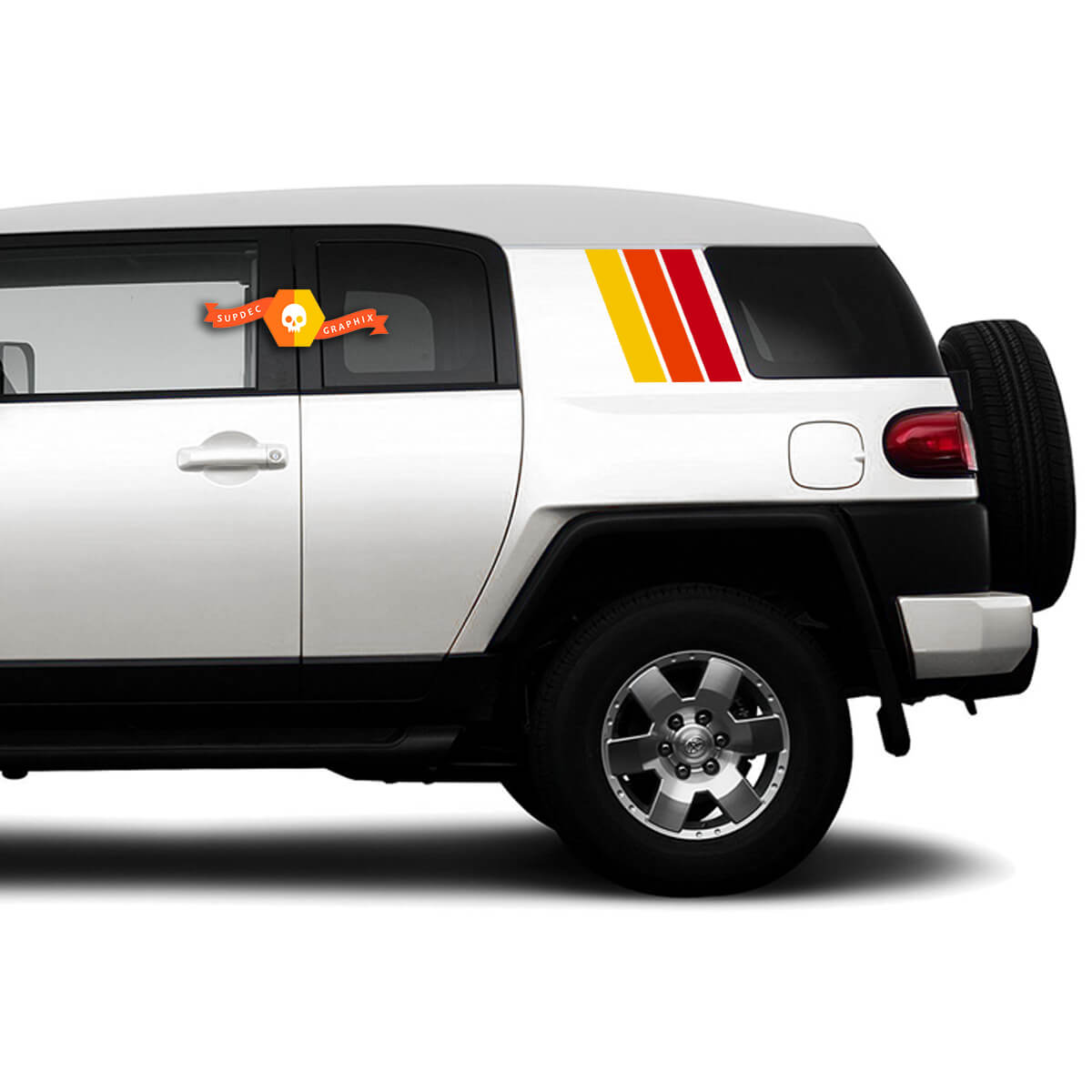 Coppia di tre colori Toyota FJ Cruiser Stripes Stripes Stripes Stripes Decals Adesivi per Toyota FJ Cruiser - Tre colori esterni
