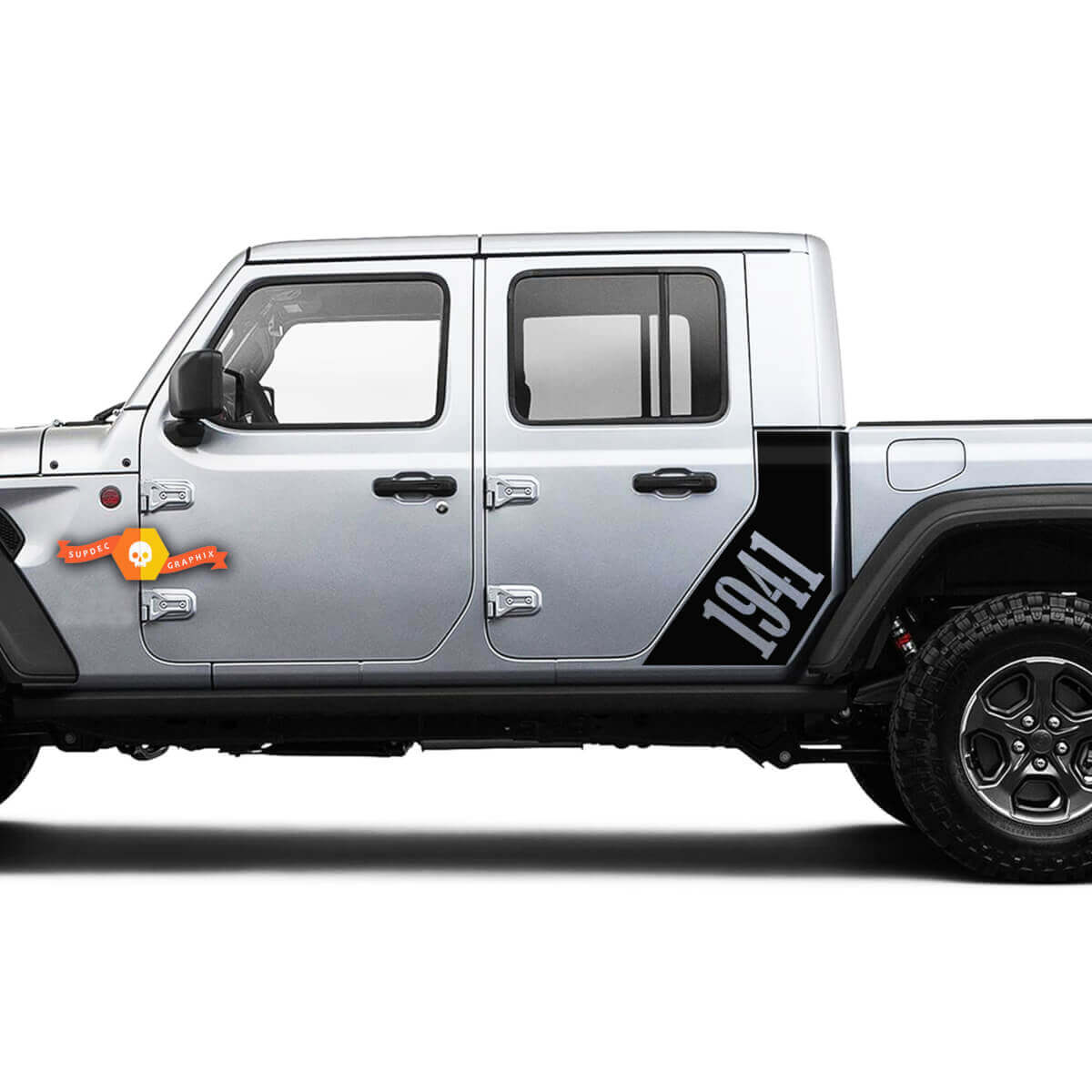 Adesivo adesivo laterale Jeep Gladiator War 1941 Star Decalcomania Stile originale Kit grafico in vinile per carrozzeria 2018-2022
