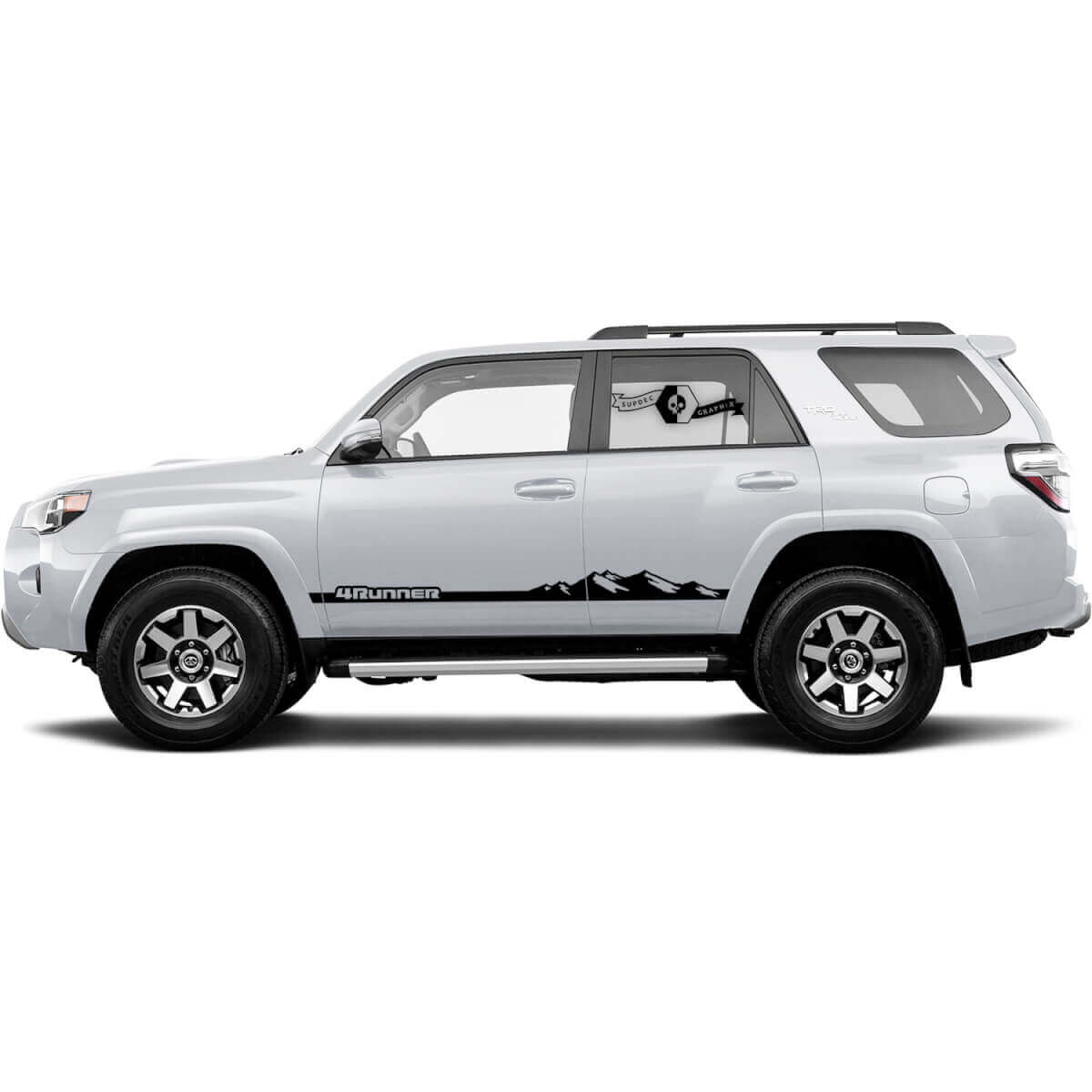 2x Adesivi in vinile per porte laterali Mountain 4Runner Mountain per Toyota 4Runner TRD
