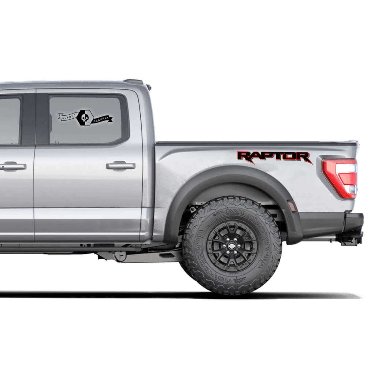 Coppia di Adesivi Laterali Posteriori Raptor in Vinile per Musclecar Truck 2020-2022
