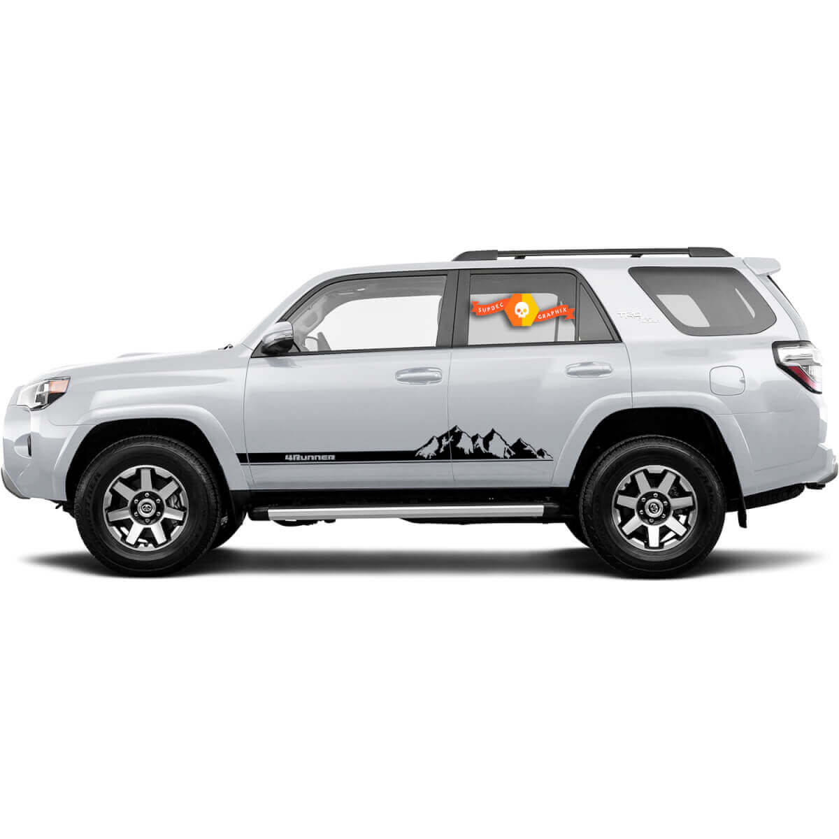 2x Montagne Adesivi in Vinile per Porte Laterali 4Runner - Adesivi a Strisce per Toyota 4Runner 2010 - 2021 TRD
