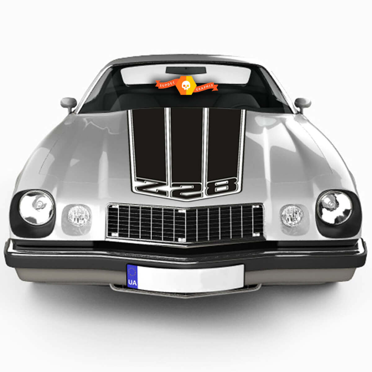 Kit di decalcomanie in vinile con strisce triple per cofano e baule Z28 per Chevrolet Camaro Z28