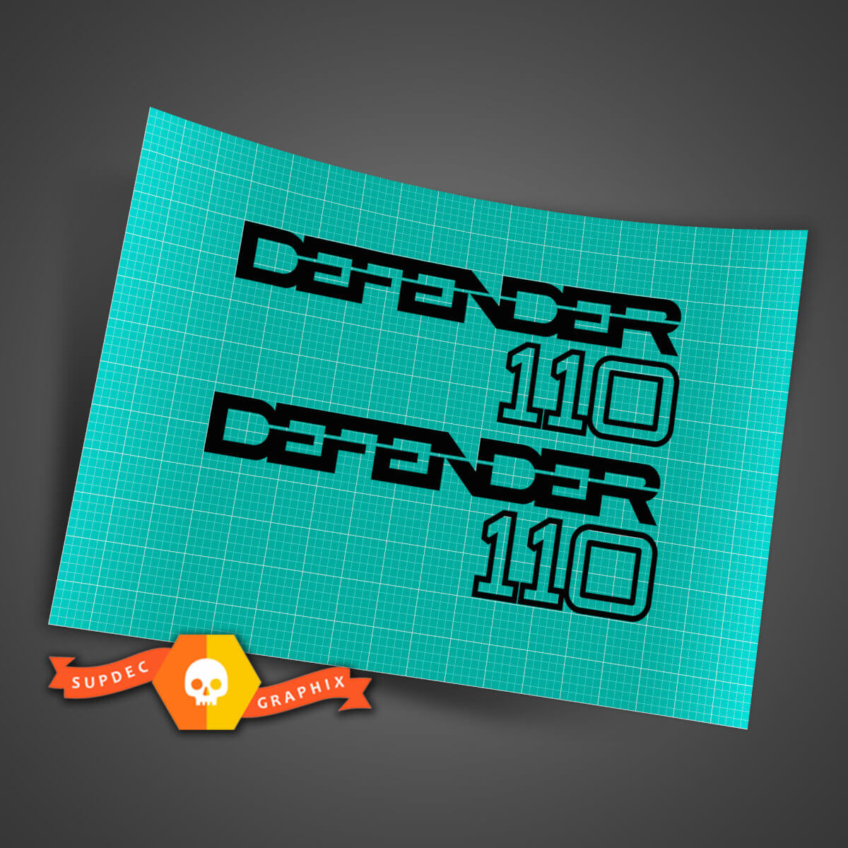 Coppia di adesivi portellone Land Rover Defender 110 per adesivo Land Rover Defender 110
