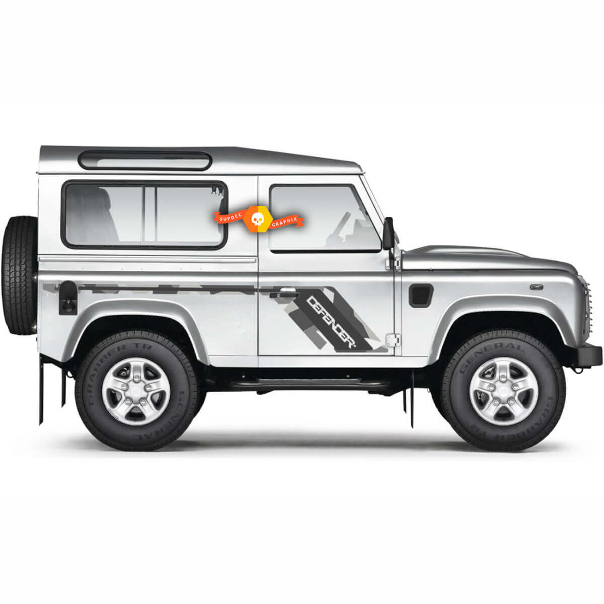 Kit Adesivi Vinile Laterali Mimetici per Land Rover Defender 90