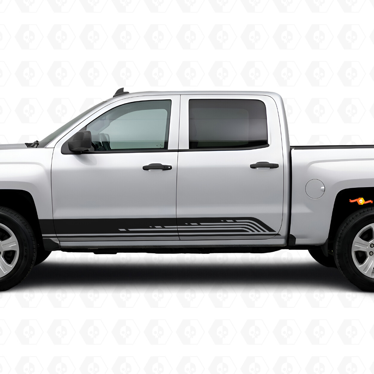 Strisce viniliche parallele per porte e sottoporta per Chevrolet Silverado 1500 K2XX 2014-2019
