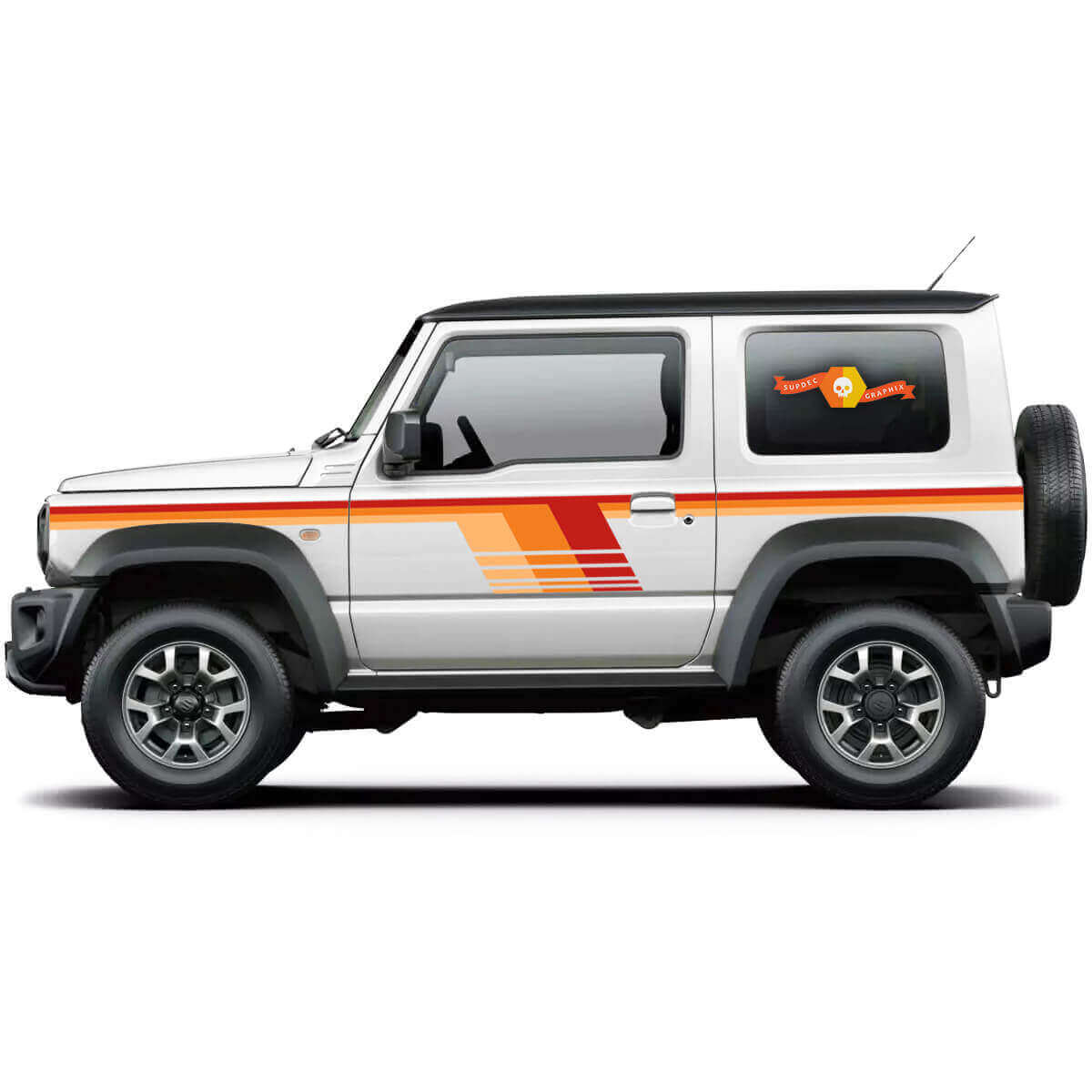 Kit di Adesivi in Vinile a Strisce Laterali Stile Retrò per Suzuki Jimny
