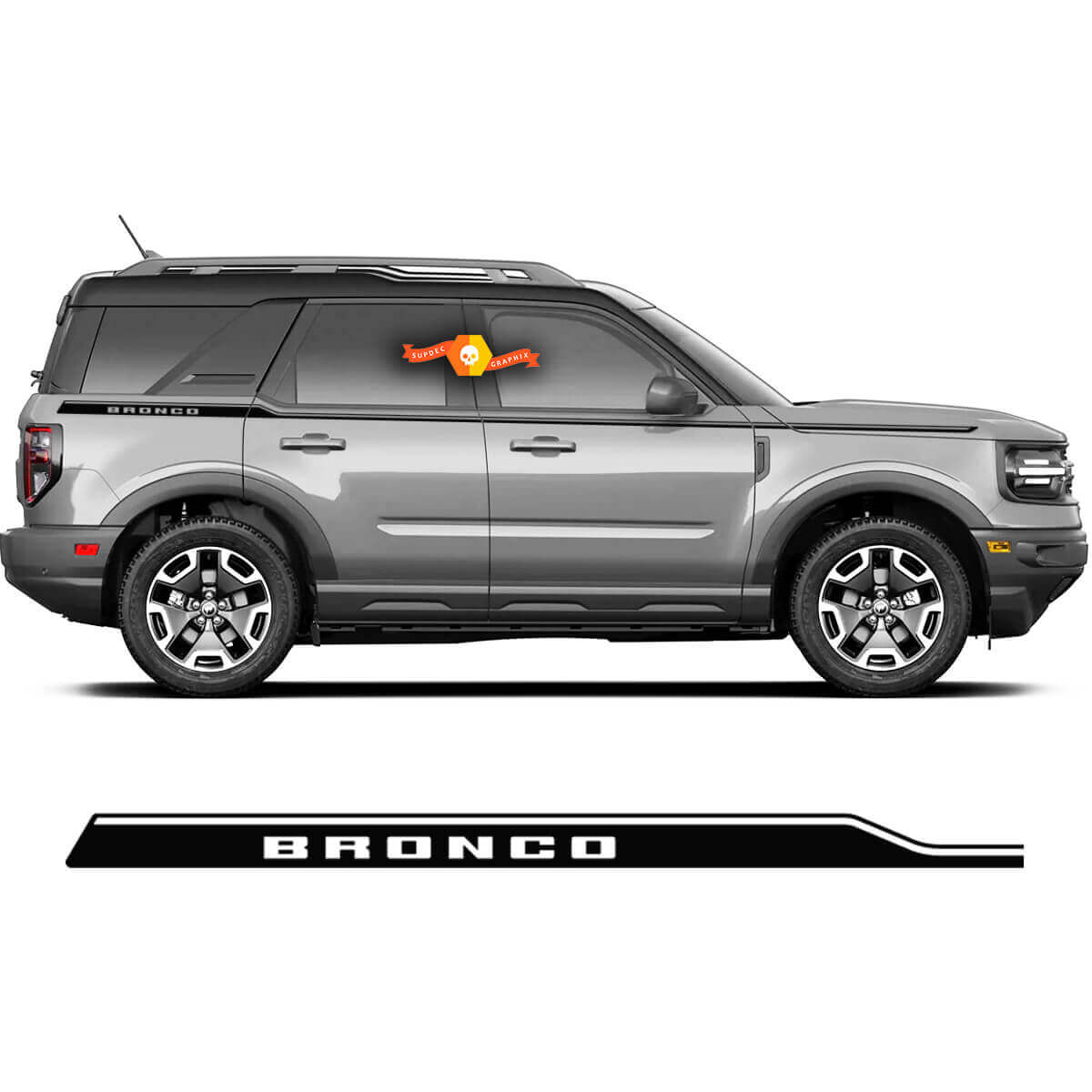 Kit di Adesivi in Vinile con Scritta per Striscia Laterale per Musclecar Bronco 2021-2022