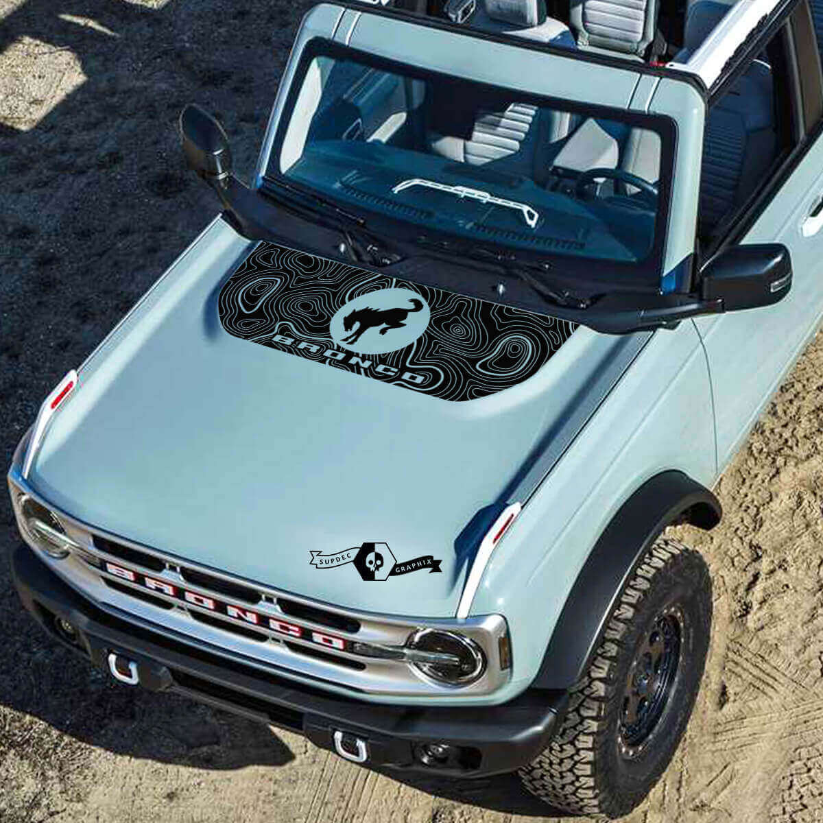 Adesivi in vinile con lettera logo mappa topografica 2 per Musclecar horse