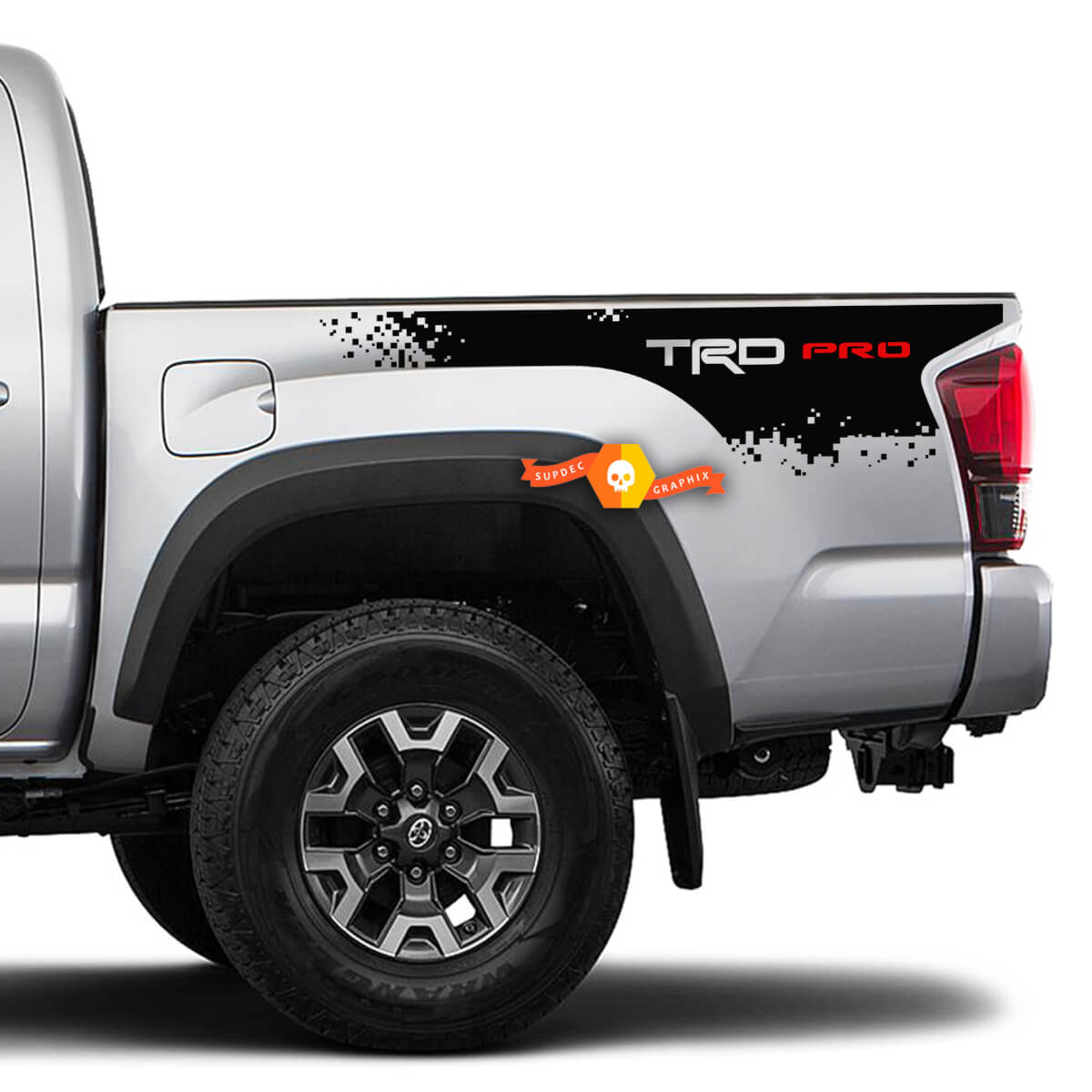 Adesivo in Vinile Stile Pixel TRD per Parte Laterale del Cassone Toyota Tacoma 2016-2021