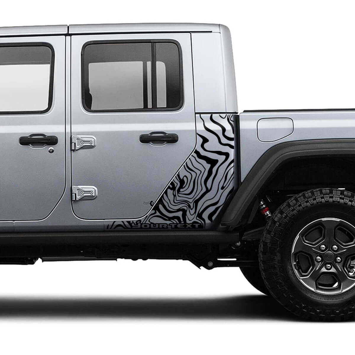 Kit grafico in vinile per carrozzeria mappa di contorno laterale Jeep Gladiator 2018-2021
