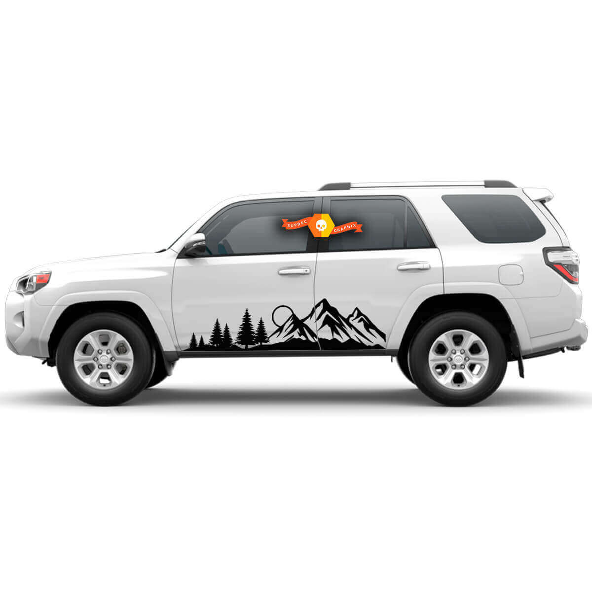 Kit di adesivi in vinile per porta laterale Foresta di Montagna per Toyota 4Runner