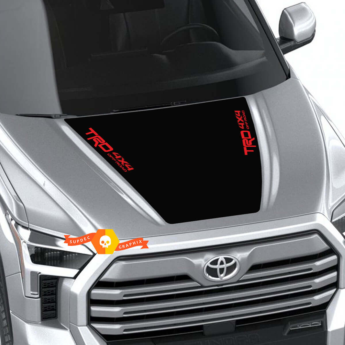 Nuovo Toyota Tundra 2022 Cofano TRD SR5 Off Road Adesivo Wrap Decalcomania Grafica Design SupDec 2 colori

