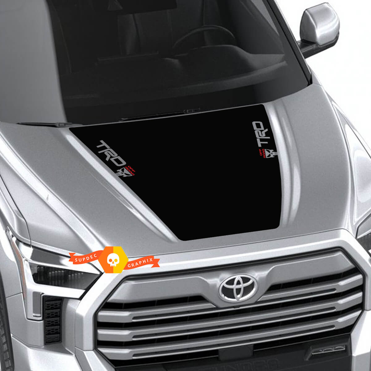 Nuova Toyota Tundra 2022 Hood TRD SR5 Punisher Wrap Decal Sticker Graphics Design