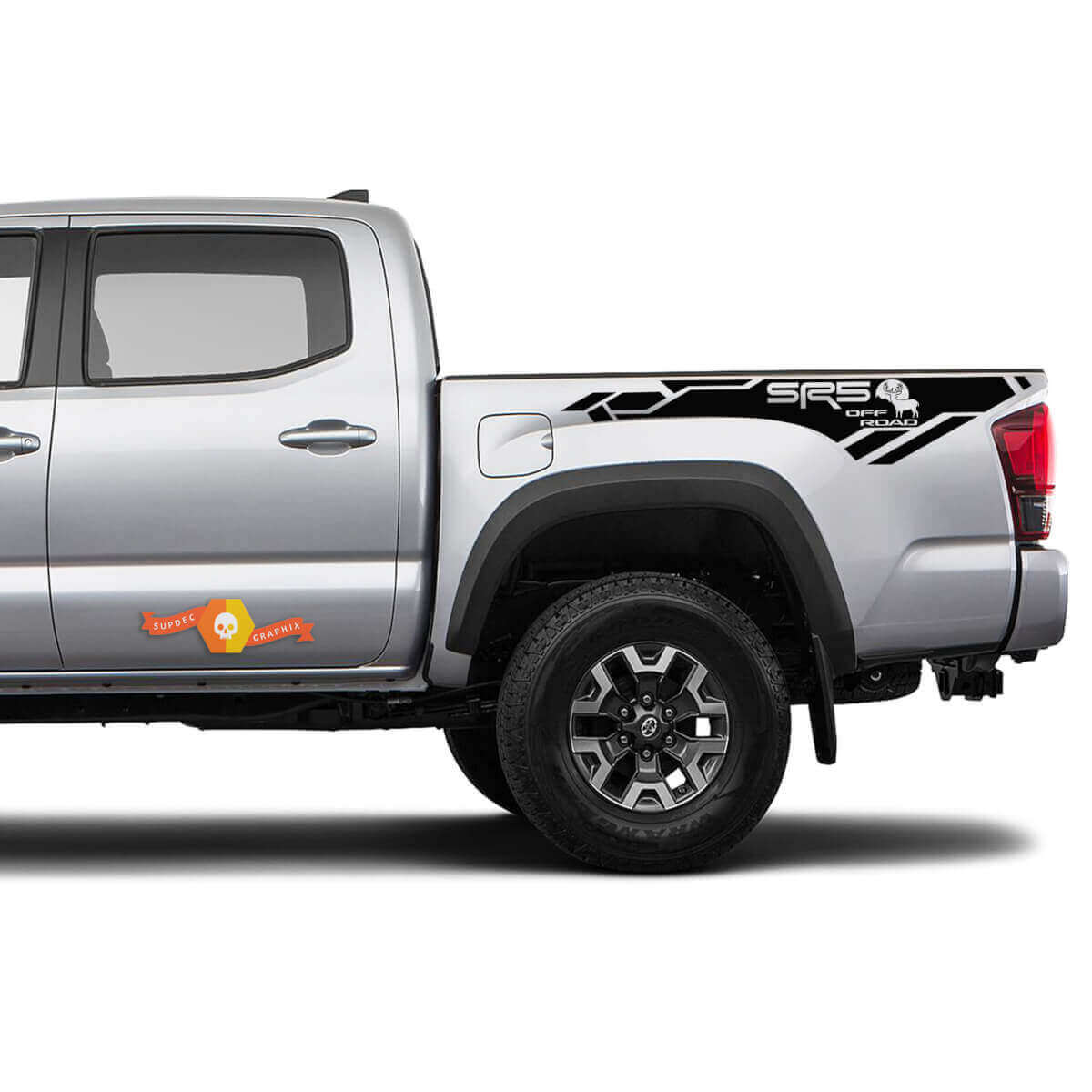 Adesivi in Vinile per Fiancate Cassone SR5 Off Road Moose Coppia per Toyota Tacoma 2016-22