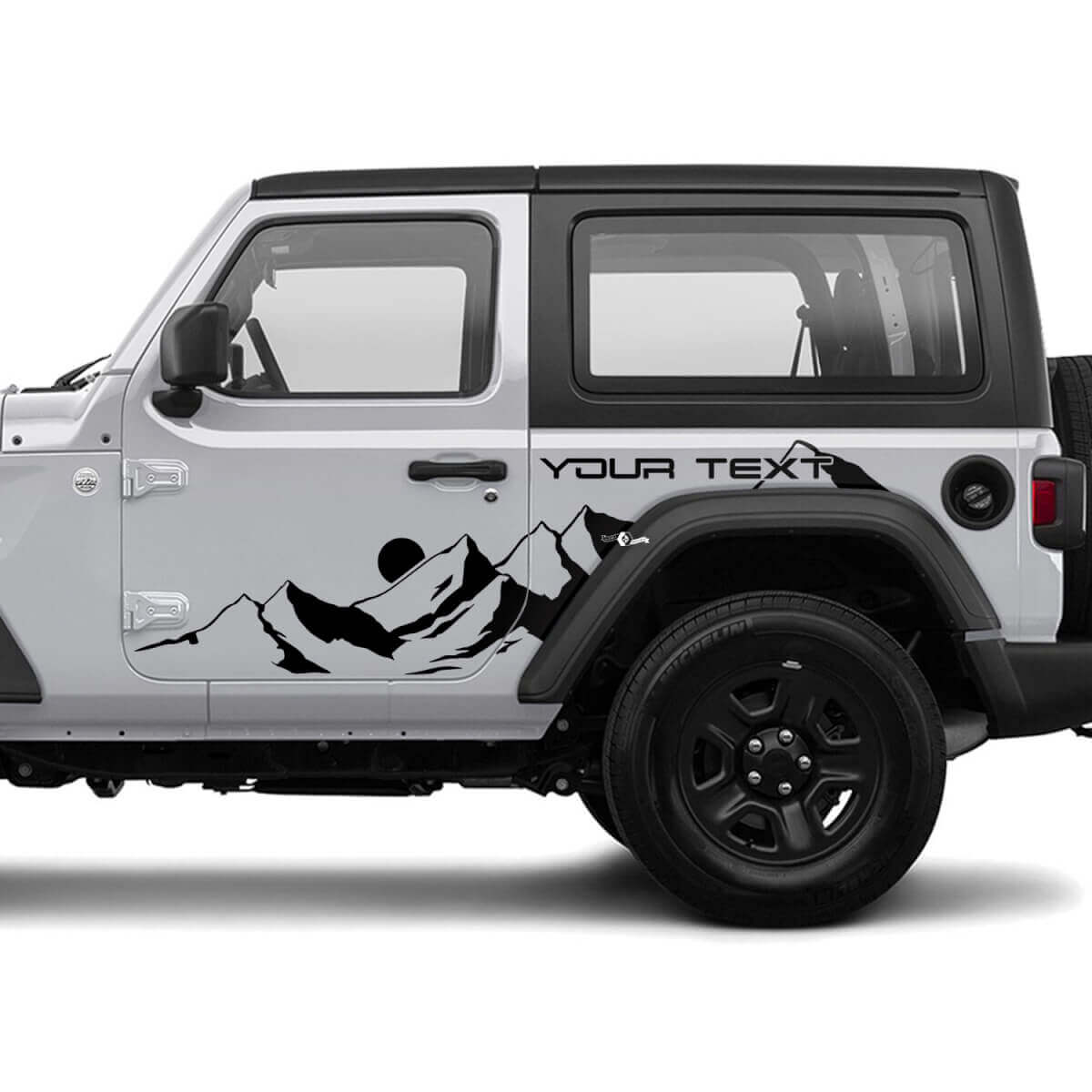 2 Nuovi adesivi adesivi per portiere JEEP Wrangler Moon Mountains side Graphics Decal Sticker

