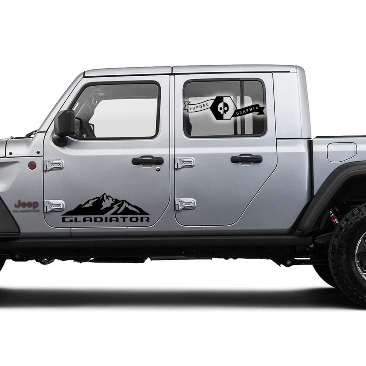 Coppia Jeep Gladiator Door Mountains 2019 2020 2021 adesivo per la decalcomania grafica in vinile
