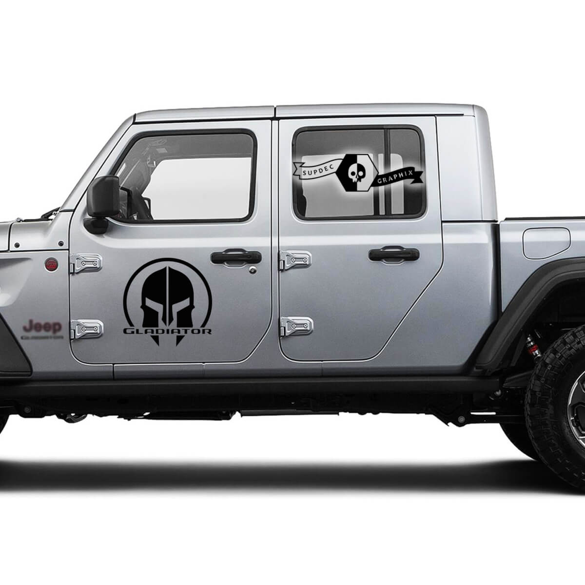 Coppia jeep gladiator porta gladiatore logo in vinile adesivo decalcomania grafica