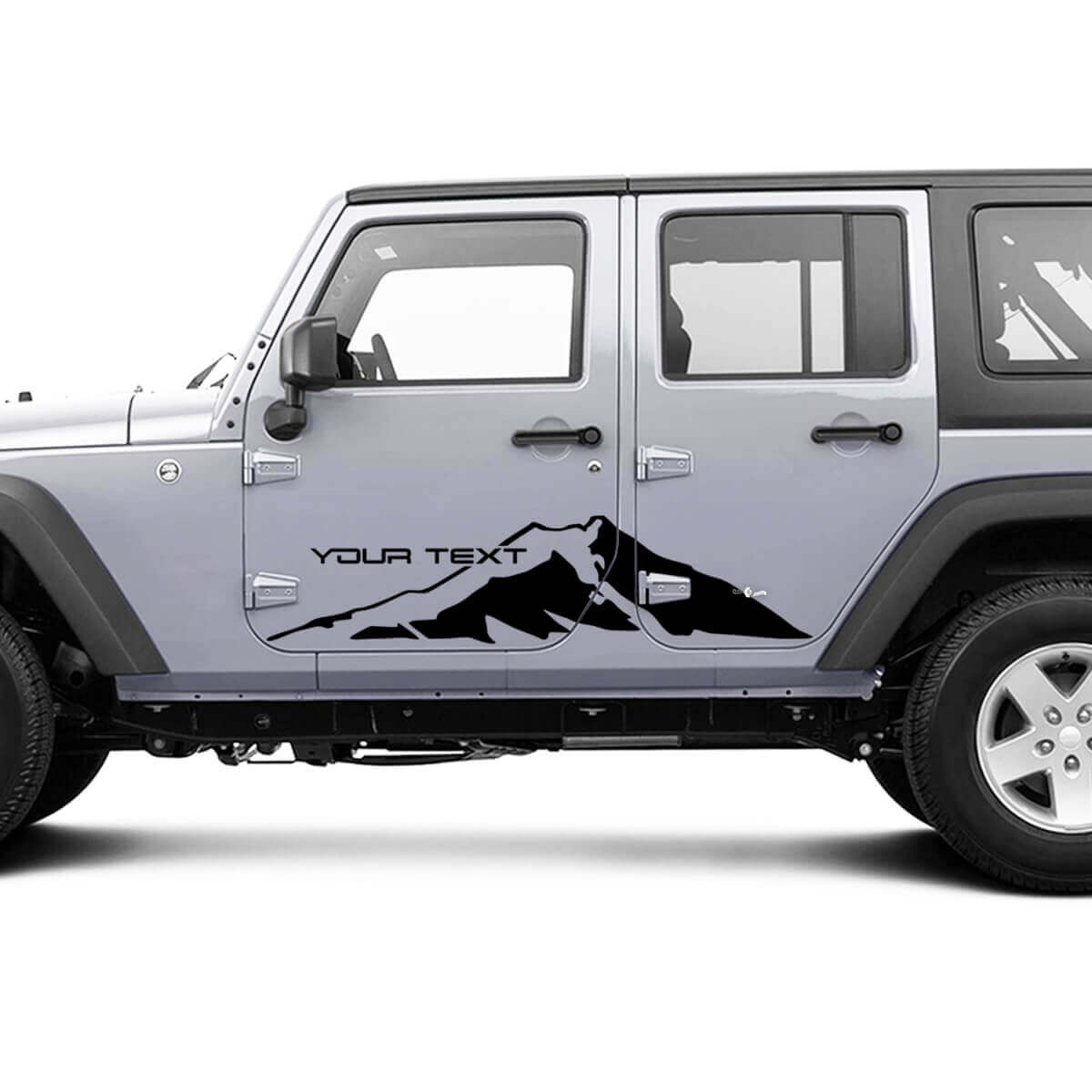 2 Nuovi adesivi Decal Sticker laterali con grafica montagne per JEEP Wrangler Unlimited a 4 porte
